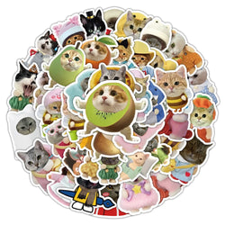 10/30/54PCS Funny Cat Stickers Animal Graffiti DIY Kids Toys Luggage Laptop Phone Guitar Car Bike Skateboard Decoration Sticker (Online Order Only)