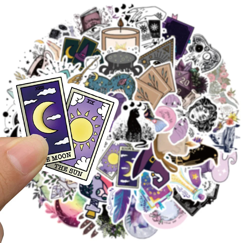 10/30/50pcs Gothic Boho Witch Magic Apothecary Graffiti Stickers Skateboard Guitar Luggage Car Phone Cool Sticker Decal Kid Toy (Online Order Only)