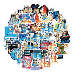 Bluey Stickers 50pcs Set Cartoon Figure DIY Cup Notebook Decoration Kids Gifts (Online Order Only)