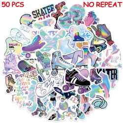 Skate Roller Girls Graffiti Stickers Decals for Skateboard, Luggage, Water Cup, Motorcycle, Phone, Laptop (ONLINE ORDER ONLY)