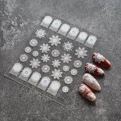 5D Embossed Gingerbread Man Nail Art Sticker Cute Christmas Winter Santa Claus Snowflake Elk Engraved Slider Manicure Decoration (ONLINE ORDER ONLY)