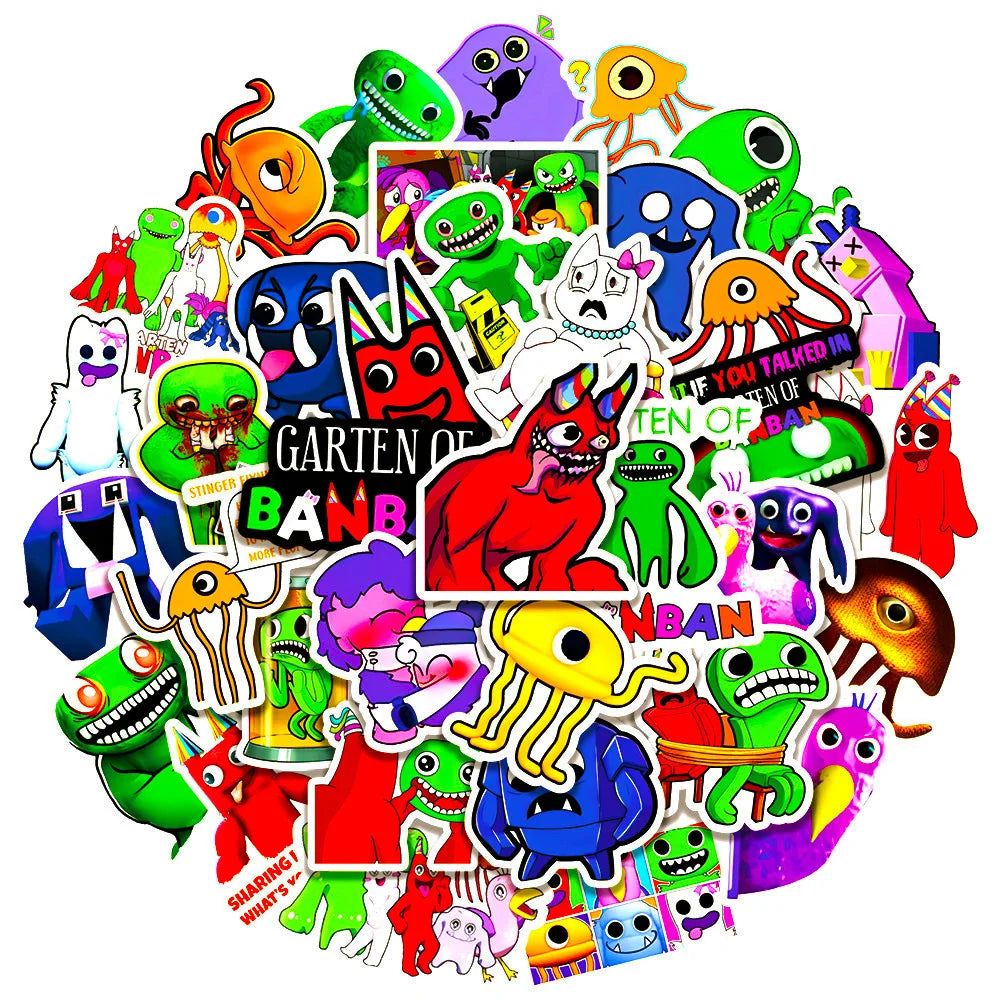 Ban Ban Horror Game Stickers: Laptop, Guitar, Car, Bike, Skateboard Decals (10/30/50PCS) (ONLINE ORDER ONLY)
