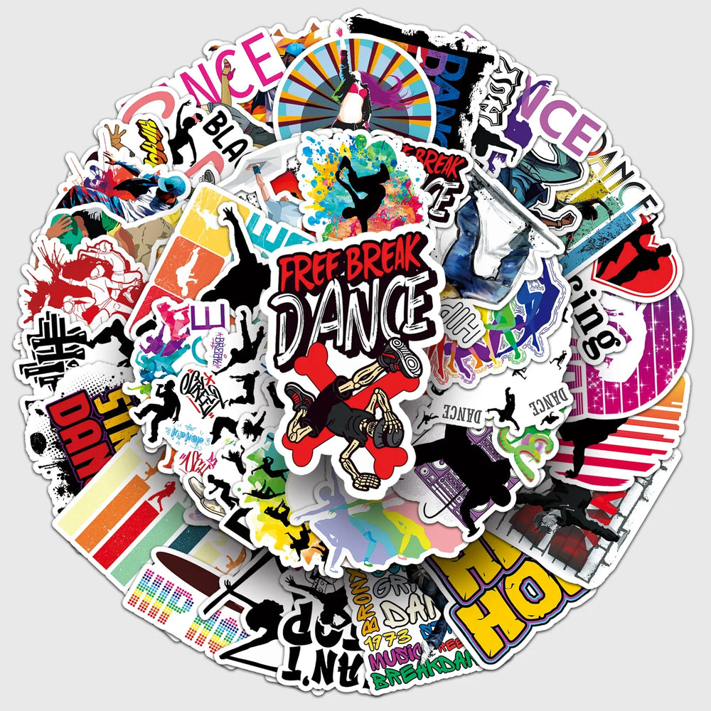 50Pcs Hiphop Cartoon Waterproof Vinyl Stickers for Skateboard Snowboard (Online Order Only)