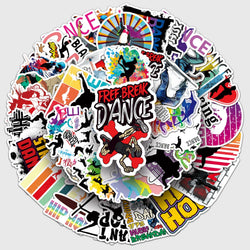 50Pcs Hiphop Cartoon Waterproof Vinyl Stickers for Skateboard Snowboard (Online Order Only)