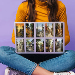 50pcs Retro Acrylic City Streets Stickers For Guitar DIY Toy For Bicycle Skateboard Laptop Luggage Decor Sticker Decals (ONLINE ORDER ONLY)