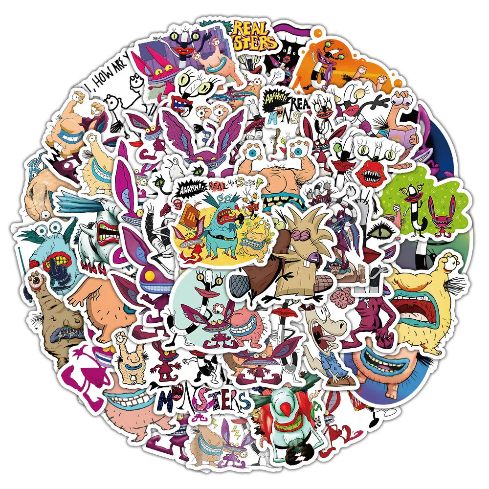 Aaahh!!! Real Monsters Stickers Decals for Phone, Luggage, Laptop, Scrapbook, Kids Toys (10/30/50pcs) (Online Order Only)