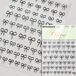 Chic Shiny Lace Pink Black White Bowknot Pearl Rhinestones Charming 3D Self Adhesive Nail Art Decoration Sticker Manicure Decals (Online Order Only)