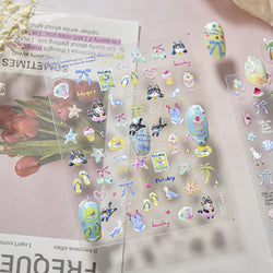 Summer Beach Bikini Watermelon Duck Cat Ice Cream Shell Coconut Tree Cherry Starfish Sunglasses Nail Art Sticker Manicure Decals (ONLINE ORDER ONLY)