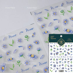 Vivid Honey Bee Ribbon Bowknot Pot Daisy Wreath Flower Shining Tulip Honeycomb Jar Self Adhesive Nail Art Sticker Manicure Decal (ONLINE ORDER ONLY)