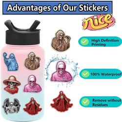 55pcs Cool Cartoon Skull Waterproof Stickers Skateboard Car Phone Laptop Luggage Motorcycle Bike Decoration Sticker Decals (ONLINE ORDER ONLY)