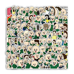 Cartoon Sticker Pack: Funny Animated Decals for Laptop, Luggage, Snowboard (Online Order Only)