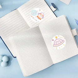500 Roll Space Astronaut Stickers Cute Bonus Stickers Children's Stationery Notebook DIY Hand Ledger Decorated Office Stationery (Online Order Only)