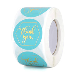 500pcs/roll Flowers Thank You Sticker Labels Round Reward Stickers Wedding Party Decor Envelope Seals Stickers Stationery (Online Order Only)
