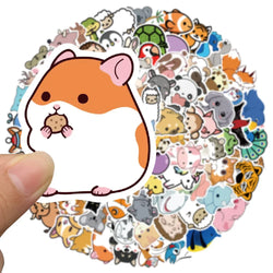 50/100pcs Cute Cartoon Little Animals Stickers Kids Toy Waterproof Graffiti For Laptop Water Bottle Phone Bicycle Car Decals (ONLINE ORDER ONLY)