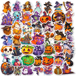 Halloween Witch Waterproof Stickers - 10/30/50pcs for Laptop, Phone, Luggage, Car, Motorcycle (Online Order Only)
