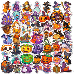 Halloween Witch Waterproof Stickers - 10/30/50pcs for Laptop, Phone, Luggage, Car, Motorcycle (Online Order Only)