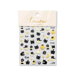 Cartoon Black Kitten Cute Cat Star Moon Bowknot Cat's Paw Flaky Cloud Self Adhesive Nail Art Decoration Stickers Manicure Decals (ONLINE ORDER ONLY)