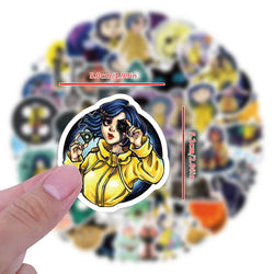 10/30/60PCS Coraline & the Secret Door Stickers Horror Film Sticker Scrapbook DIY Laptop Guitar Car Bike Skateboard Graffiti Toy (Online Order Only)