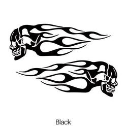 2Pcs Skull Flames Badge Car Stickers, Fashion Waterproof Vinyl Decal Car Styling Decoration Accessories Auto Sticker (ONLINE ORDER ONLY)