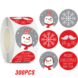 100-500pcs Merry Christmas Gift Decorative Stickers Round Thank You Labels Handmade Candy Biscuits Package Christmas Sticker (ONLINE ORDER ONLY)