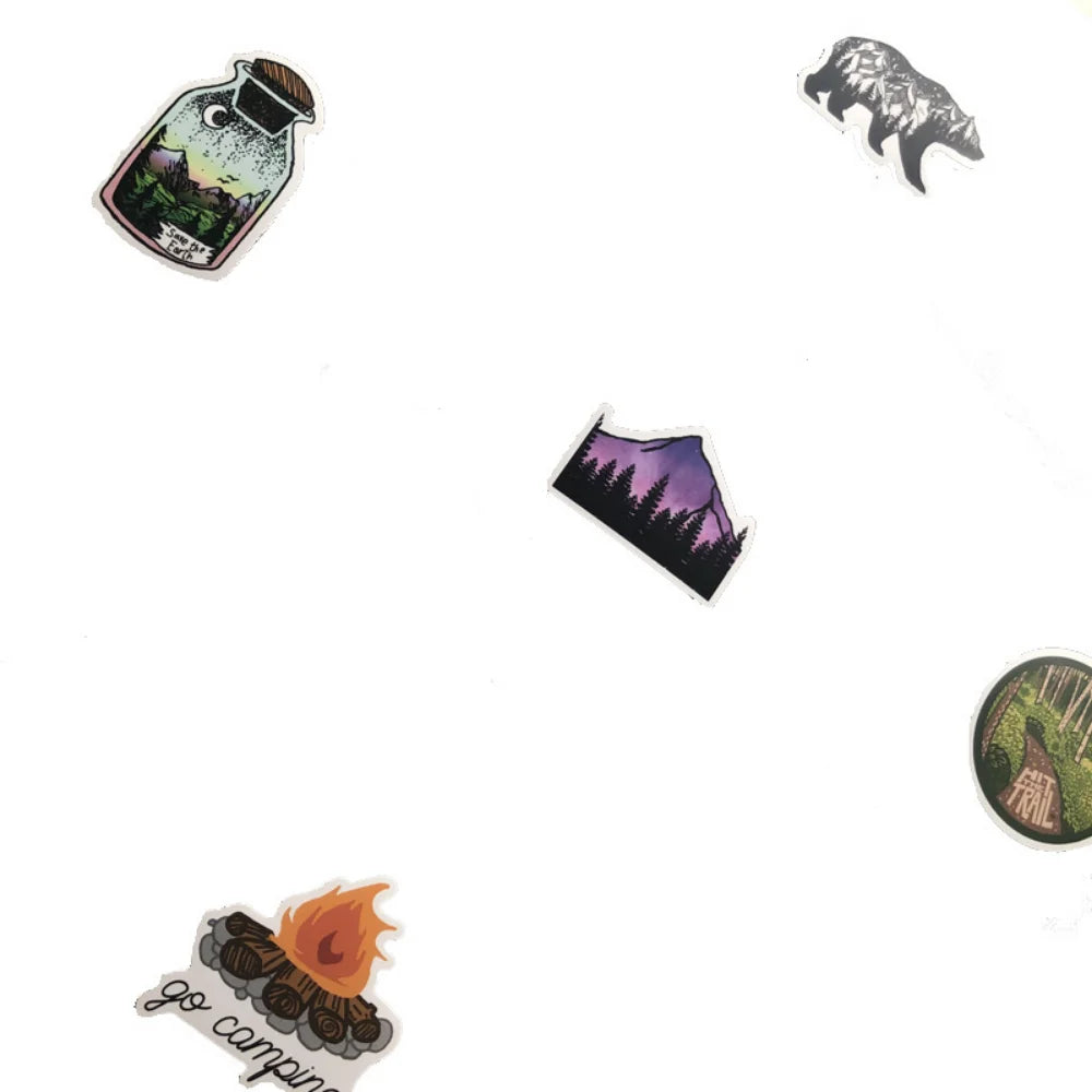50PCS Camping Travel Stickers Wilderness Adventure Outdoor Landscape Waterproof Decal Sticker DIY Laptop Suitcase Motor Car (Online Order Only)