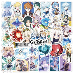 Genshin Impact Graffiti Stickers 50pcs for Laptop, Phone, Water Bottle, Scooter, Luggage, Refrigerator (Online Order Only)