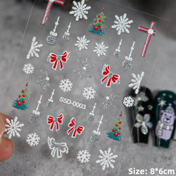 5D Embossed Gingerbread Man Nail Art Sticker Cute Christmas Winter Santa Claus Snowflake Elk Engraved Slider Manicure Decoration (ONLINE ORDER ONLY)
