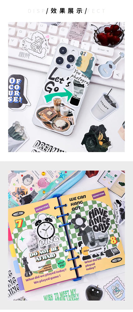 50pcs/lot Korean ins Scrapbook Stickers Life Projector Series Art Craft Sticker Decorative Diary Planner Cute Stationery Sticker (ONLINE ORDER ONLY)