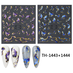 Nail Stickers Holographic Gel Decals Gold Art Self-Adhesive Manicure Supplies (Online Order Only)
