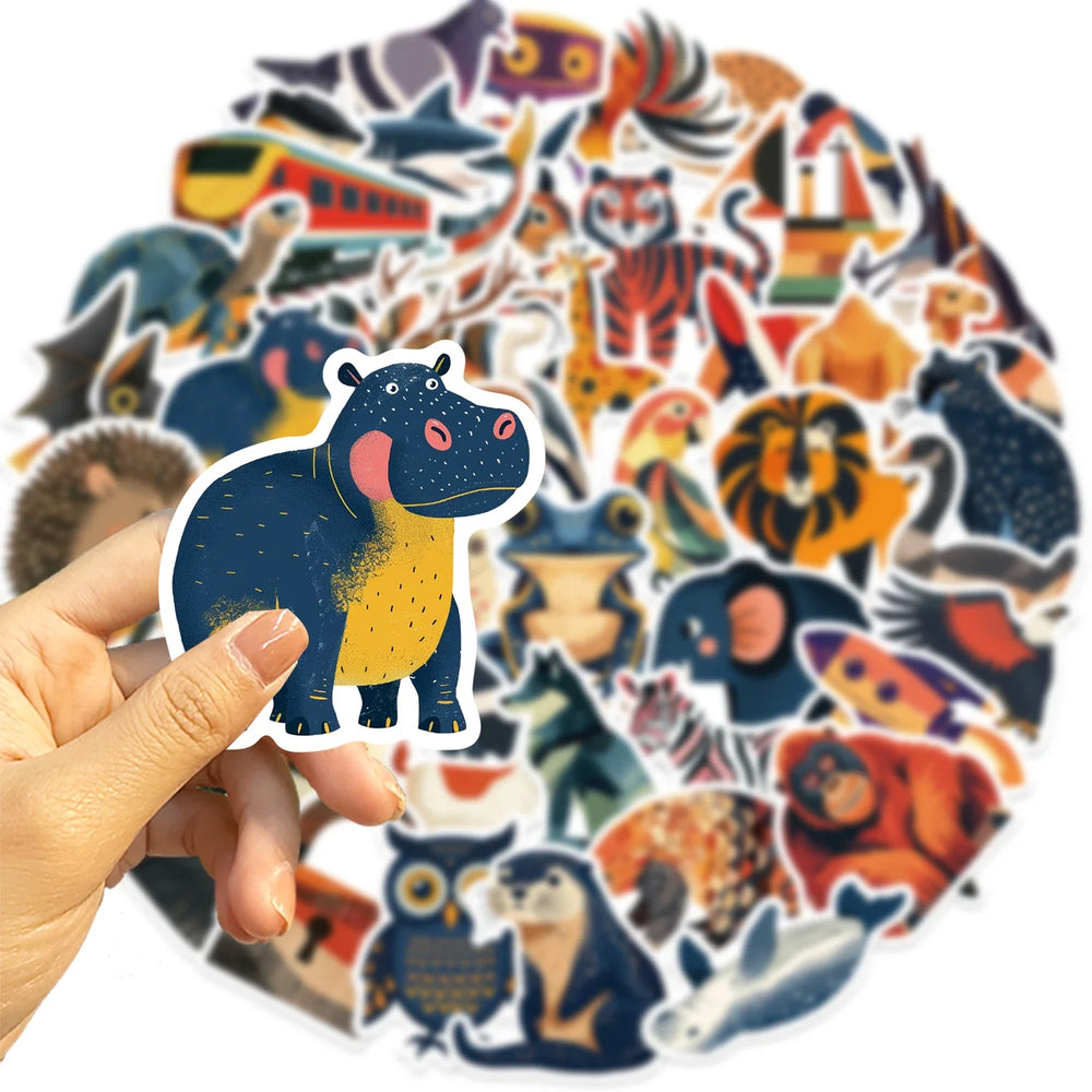 50PCS Funny Cartoon Animals Graffiti Stickers DIY Bike Travel Luggage Guitar Laptop Waterproof Cool Decal Sticker Gift (Online Order Only)