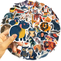 50PCS Funny Cartoon Animals Graffiti Stickers DIY Bike Travel Luggage Guitar Laptop Waterproof Cool Decal Sticker Gift (Online Order Only)