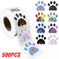 100-500pcs Cute Colorful Paw Print Stickers Birthday Gift Decoration Sealing Paw Labels Stickers Teacher Reward Kids Stickers (ONLINE ORDER ONLY)