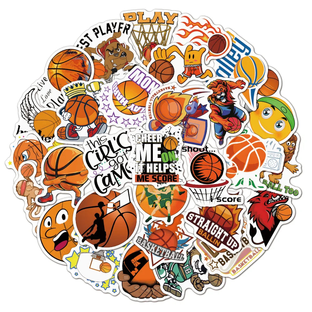 10/30/50pcs  Love Basketball Cartoon Graffiti Stickers Sports Creative Scrapbook Diy Phone Laptop Helmet Decal Decor Sticker (ONLINE ORDER ONLY)