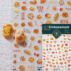 Squirrel Mushroom Apple Strawberry Cherry Pinecone Ginkgo Leaf Self Adhesive Nail Art Stickers Butterfly Flower Manicure Decals (ONLINE ORDER ONLY)