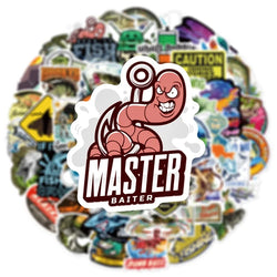 10/30/50PCS Cartoon Fishing Sticker Aesthetic PVC Children's Korean Stationery School Supplies Decoration Scrapbooking for Kids (ONLINE ORDER ONLY)