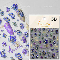 Wild Flower Oil Painting Small Variegated Daisy Peach Blossom Lavender Spring Petal Adhesive Nail Art Stickers Manicure Decals (Online Order Only)