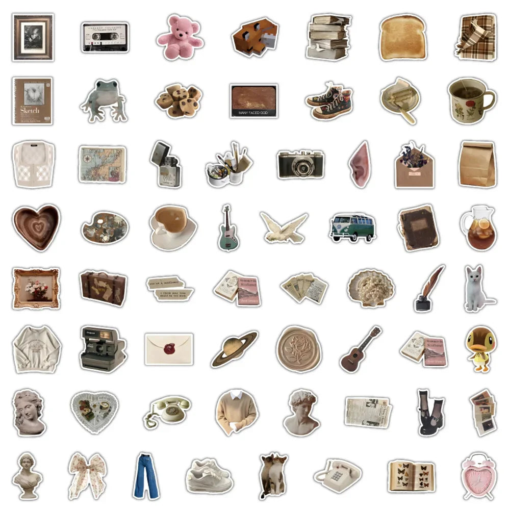 10/30/60/120PCS Vintage Household Goods and Food Sticker Packs (ONLINE ORDER ONLY)