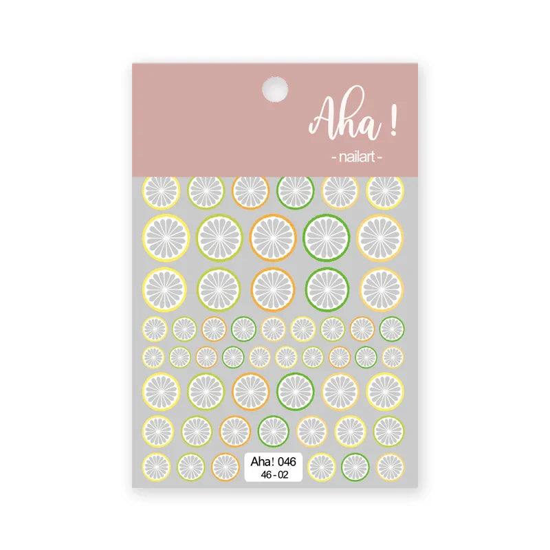 1Pc Cherry Fruit Nail Sticker Nail Art Decals Summer Lemon Grapefruit Self Adhesive DIY Nail Stickers Aha Series Nail Art Decor (Online Order Only)