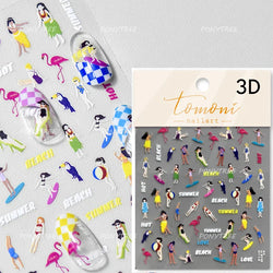Summer Beach Bikini Watermelon Strawberry Ice Cream Soda Coconut Tree Fan Juice Crab Nail Art Decoration Stickers Manicure Decal (ONLINE ORDER ONLY)