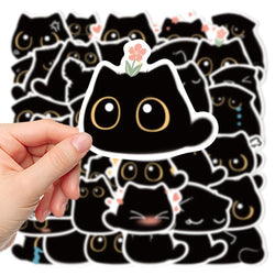 10/20/40PCS Cartoon Black Cat Sticker Packs (Online Order Only)
