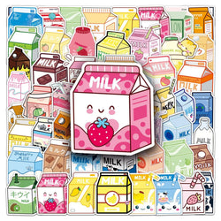 Cow's Milk Stickers Pack: Breakfast Drink Cartoon Decals for Luggage, Laptop, Phone, Car (Online Order Only)
