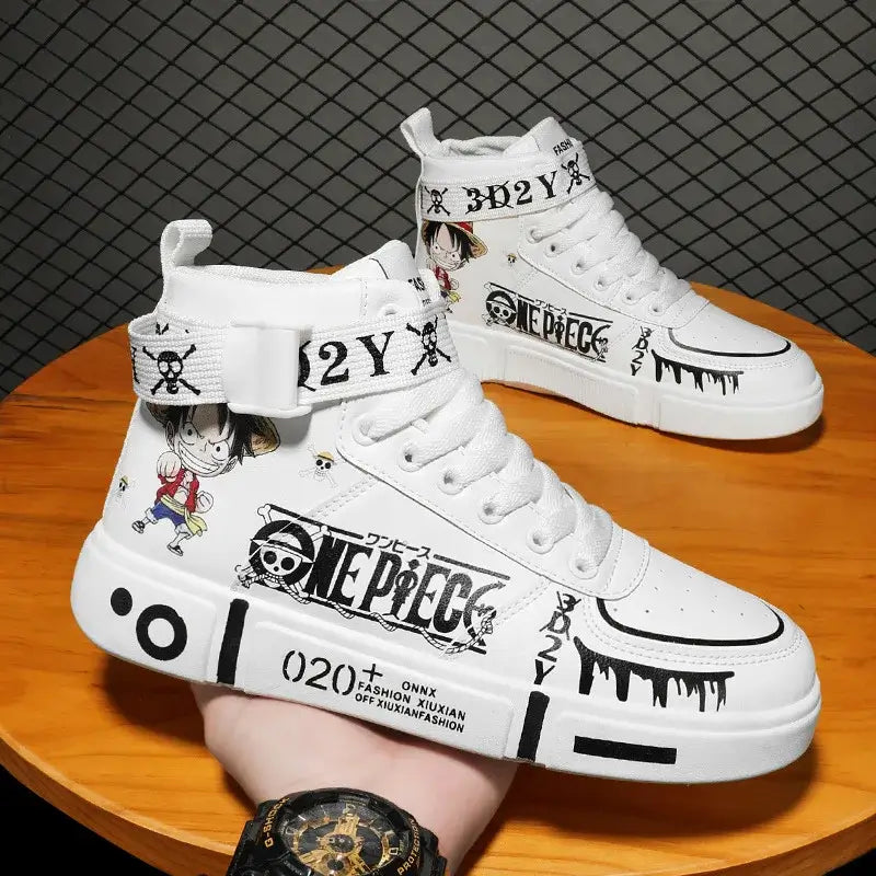 One Piece Luffy High Top Shoes Zoro Anime Sneakers (ONLINE ORDER ONLY)