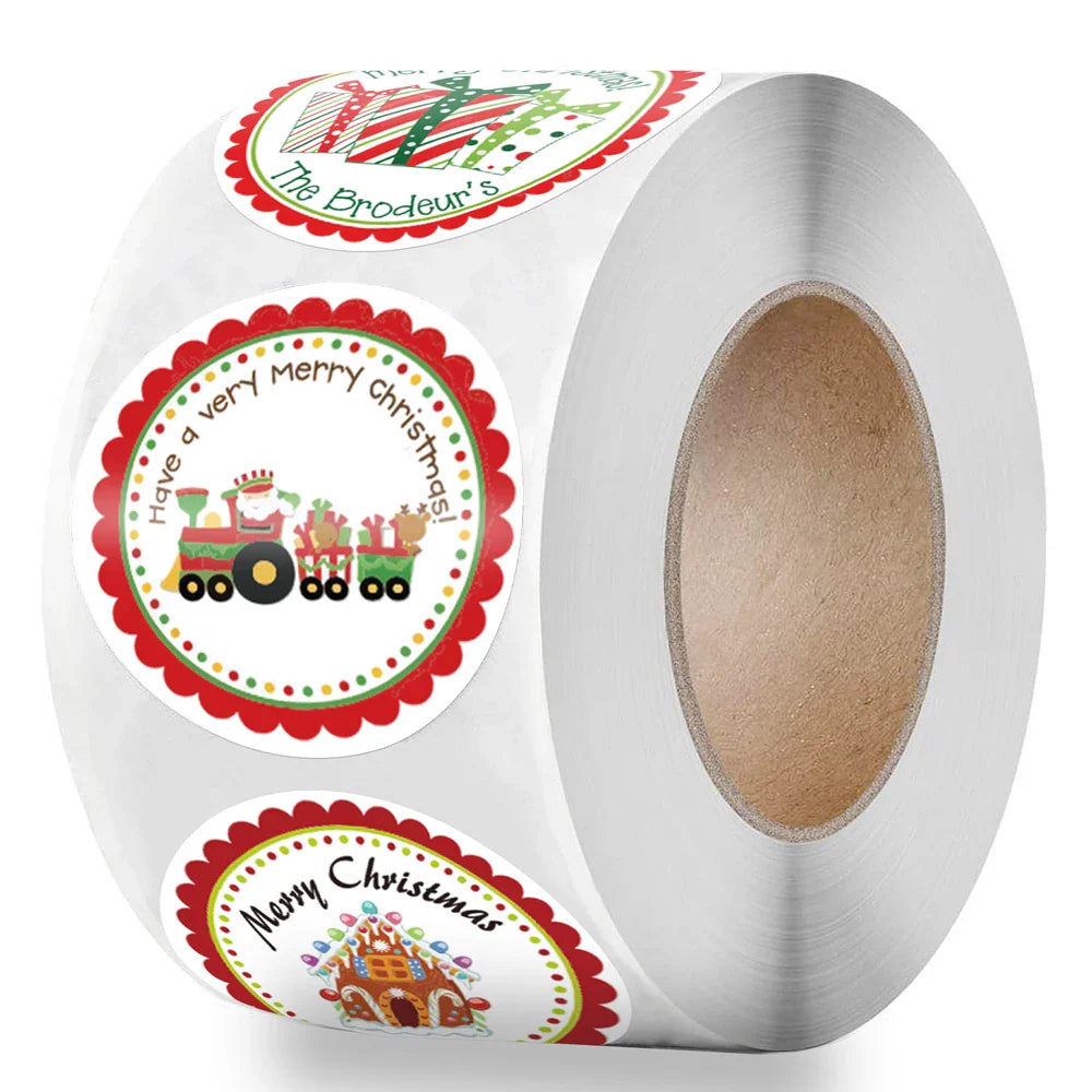 100-500pcs 4 Designs 1 Inch Christmas Theme Seal Labels Stickers For DIY Gift Baking Package Envelope Stationery Decoration (Online Order Only)