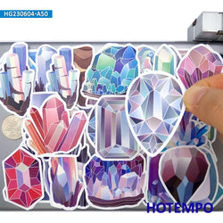 20/30/50Pieces Shiny Diamond Crystal Ore Creative Gems Stickers for Kids Scrapbook Journal Luggage Car Phone Laptop Sticker Toys (Online Order Only)