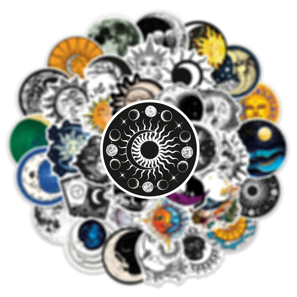 10/30/50PCS Cool Mysterious Moon Gothic Graffiti Stickers Art Aesthetic Decals Kid Toy Skateboard Motorcycle Laptop Car Sticker (ONLINE ORDER ONLY)