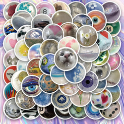 60PCS 3D Aesthetic Glass Bead Eye Stickers Waterproof for Car, Motorcycle, Laptop, Phone, Guitar, Kids Gift (Online Order Only)