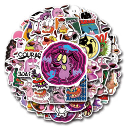 10/30/55PCS Curage The Cowardly Dog Stickers Funny Cartoon Anination Cute Dog Graffiti Sticker Laptop Phone Car Decals Kids Toys (ONLINE ORDER ONLY)