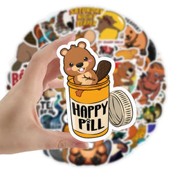 10/30/50PCS Cute Eurasian Beaver Stickers Cartoon Animal Decals Toys For Kids DIY Skateboard Car Laptop Luggage Bike Wall Decals (Online Order Only)