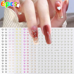6Pcs 3D Silvery Star Nail Sticker Y2K Nail Design Gold Bronzing Slider Chrome Effect Nail Decoration Nail Design Manicure Tips * (ONLINE ORDER ONLY)