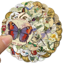 10/30/58PCS Retro Insects Stickers Graffiti Specimen DIY Album Skateboard Luggage Phone Planner Cartoon Decals Waterproof Toys (ONLINE ORDER ONLY)
